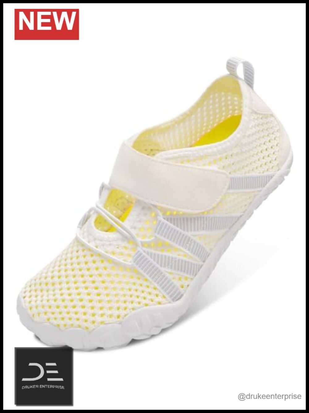 Quick-Dry Barefoot Water Shoes with Hook-and-Loop Strap, Non-Slip Sole for